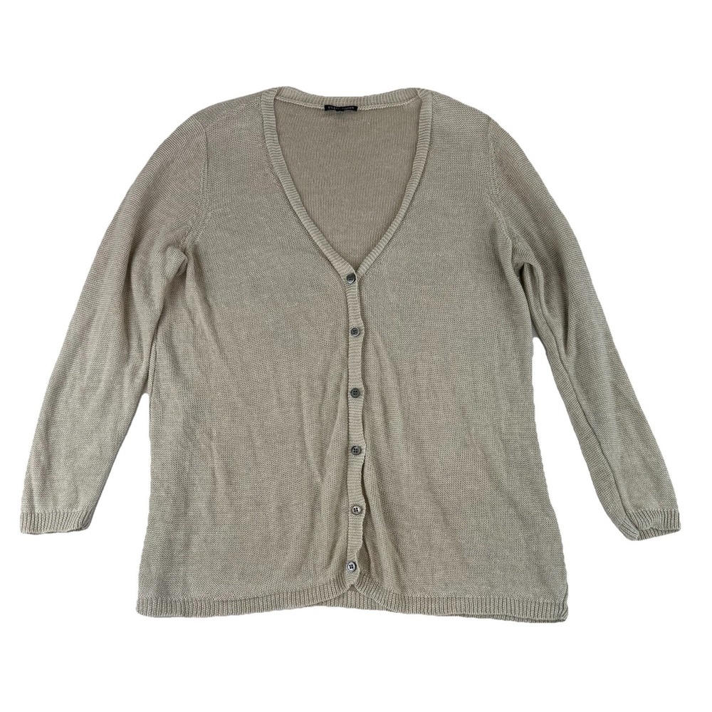 Eileen Fisher 100%‎ Organic Linen Cardigan Women's Size XL Lagenlook Sustainable
